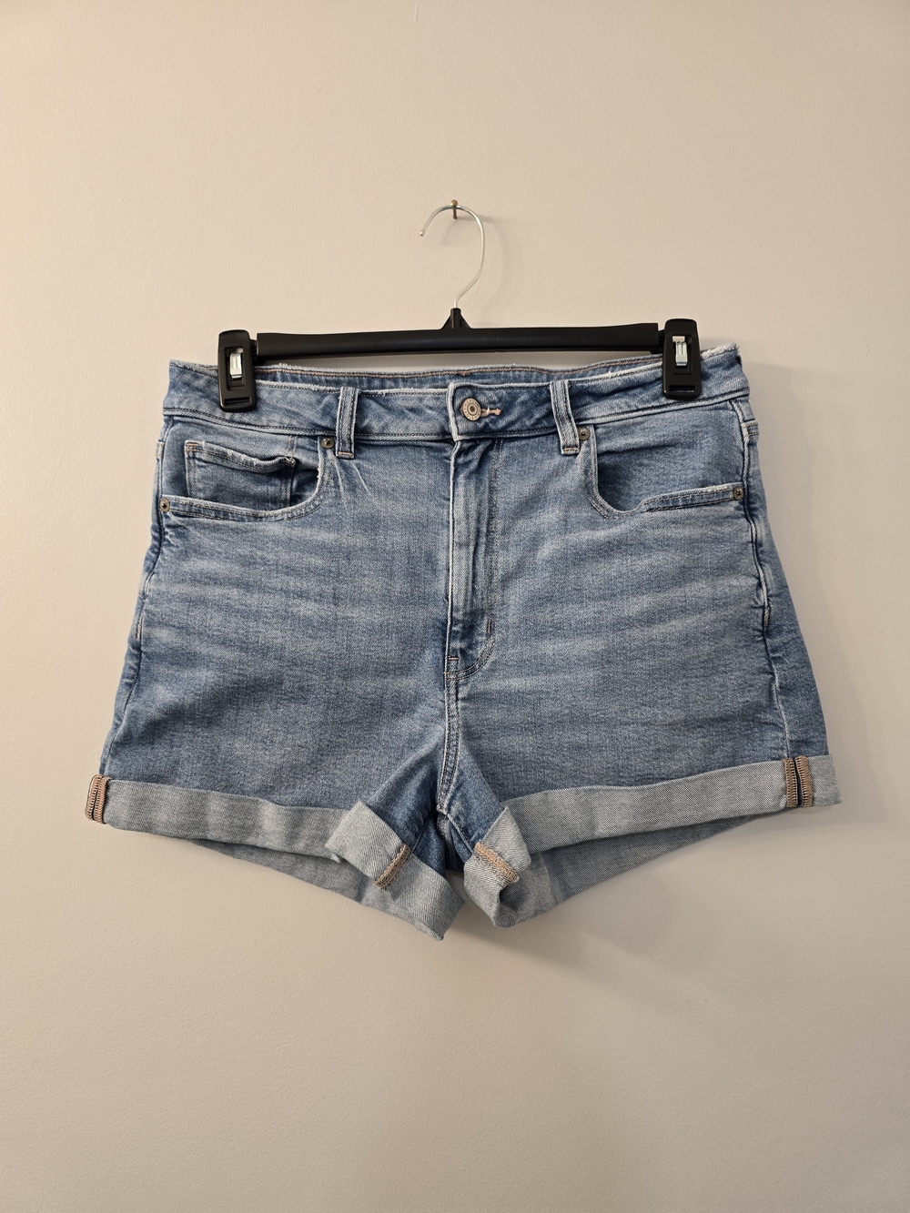 American Eagle Cuffed Stretch Denim Mom Shorts - Ladies Size 12